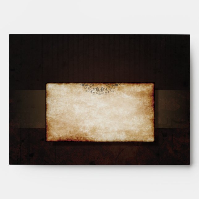 Brown Gothic Halloween Skeleton Matching Wedding Envelope (Front)