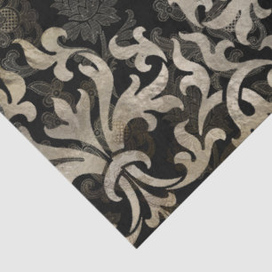 Brown Gothic Vintage Filigree Pattern Tissue Paper