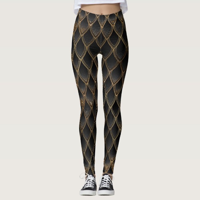 Brown Gradient Dragon Scales Leggings (Front)