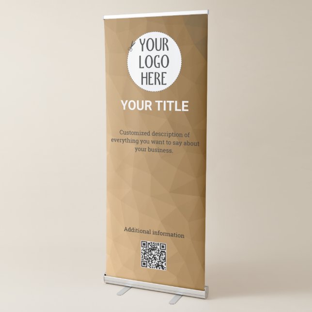 Brown Gradient geometric mesh Custom logo text  Retractable Banner (3/4)