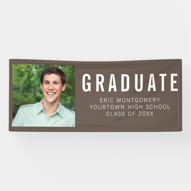 Brown Graduation Party Photo Banner (Horizontal)