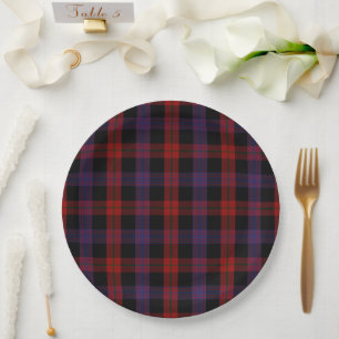 Brown Grady Tartan Plaid Pattern Paper Plate
