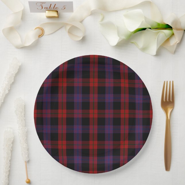 Brown Grady Tartan Plaid Pattern Paper Plate (Wedding)