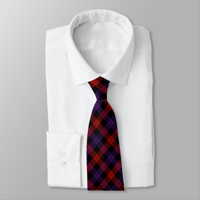 Brown Grady Tartan Tie (Tied)