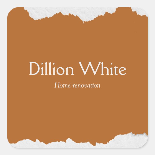 Brown gray textured print square sticker (Front)