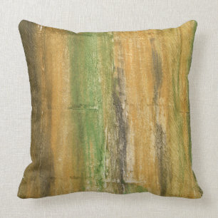 Brown green abstract art cushion