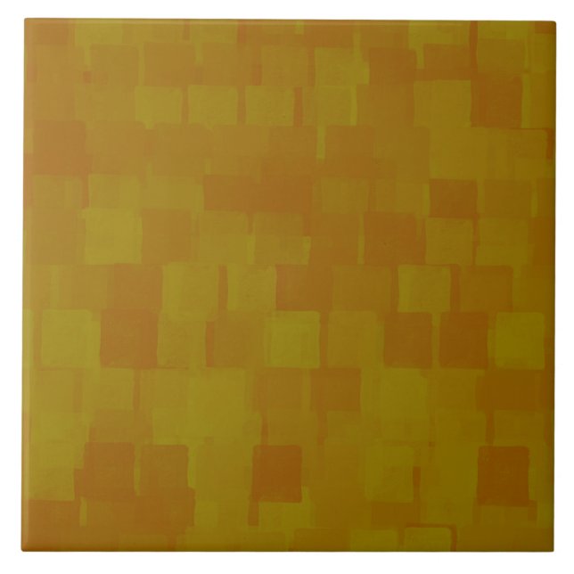 Brown Green Abstract Pattern Tile (Front)