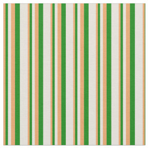 Brown, Green, and Beige Coloured Stripes Fabric