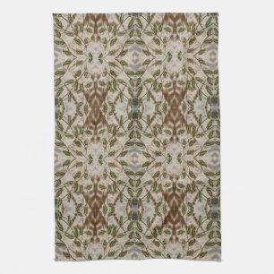 Brown Green and Grey Blue Tea Towel
