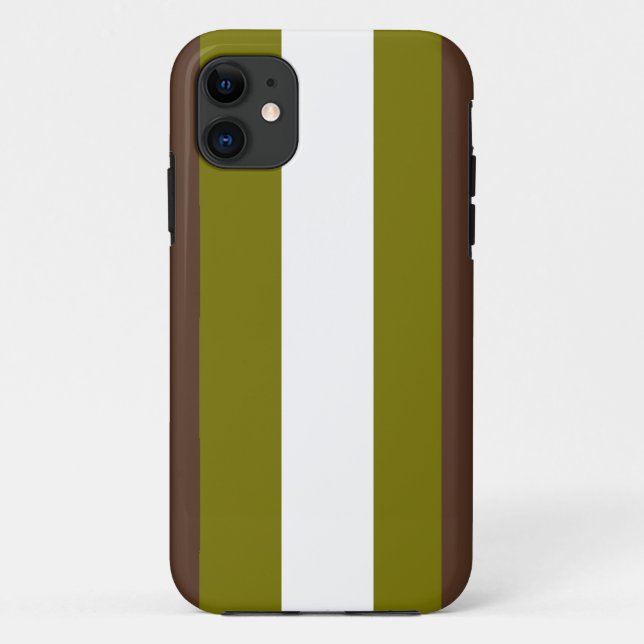 Brown, green and white stripes Case-Mate iPhone case (Back)