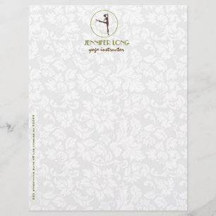 Brown Green And White Yoga Instructor Letterhead