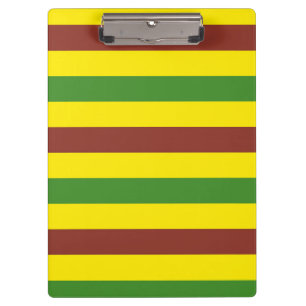 Brown Green and Yellow Stripes Design Clipboard