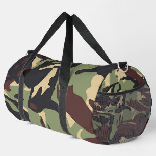 Brown Green Camo Athletic Travel Gym Duffle Bag
