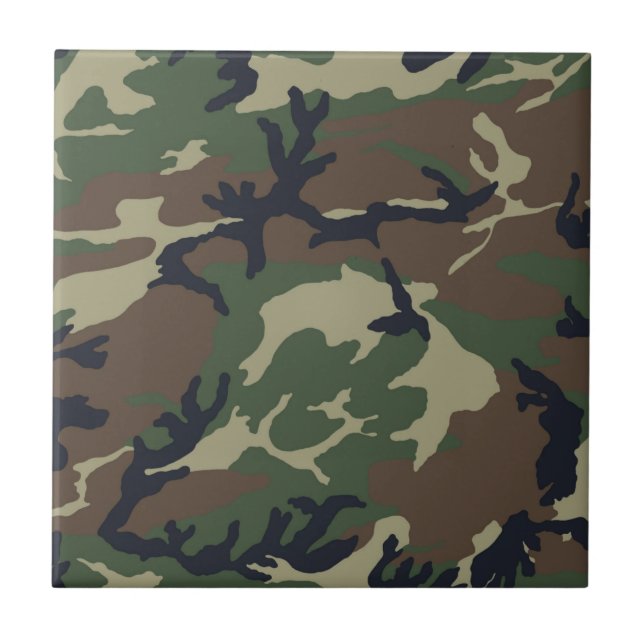 Brown green camouflage tile (Front)