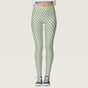Brown Green Gingham Leggings