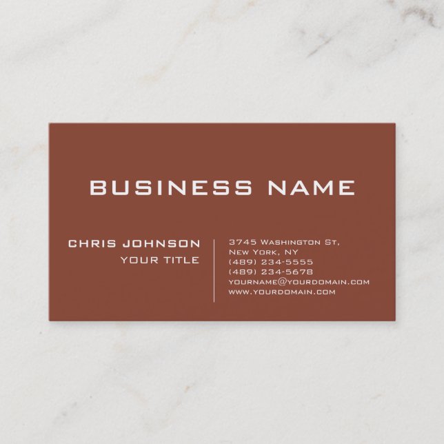 Brown Green Modern Contemporary Company Business Card (Front)
