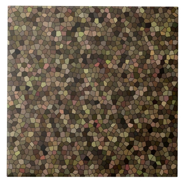 Brown Green Mosaic Pattern Tile (Front)