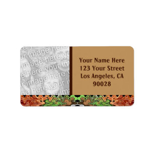 brown green photo label