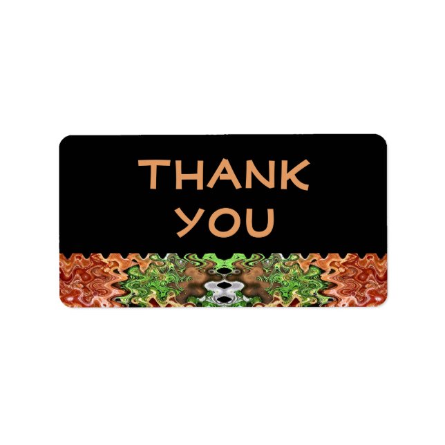 brown green Thank You Label (Front)