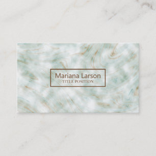Brown Green & White Marbled Business Card