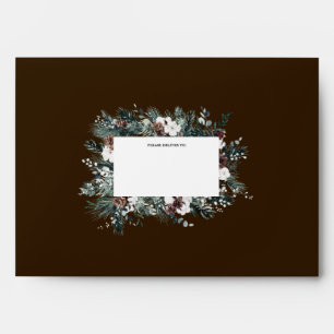 Brown Greenery Vintage Christmas Mailing Envelope
