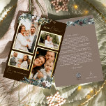 Brown Greenery Vintage Four Photo Collage Foil Holiday Card<br><div class="desc">Welcome to our enchanting Brown Greenery Vintage Four Photo Collage Foil Holiday Card design, where vintage charm meets modern elegance. This design features intricate watercolor greenery and subtly elegant calligraphy with simple typography, capturing the essence of traditional cosiness and rustic cottage core. With a touch of retro flair and a...</div>