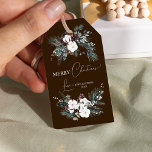 Brown Greenery Vintage Merry Christmas Gift Tags<br><div class="desc">Welcome to our enchanting Brown Greenery Vintage Merry Christmas Gift Tags design, where vintage charm meets modern elegance. This design features intricate watercolor greenery and subtly elegant calligraphy with simple typography, capturing the essence of traditional cosiness and rustic cottage core. With a touch of retro flair and a dash of...</div>
