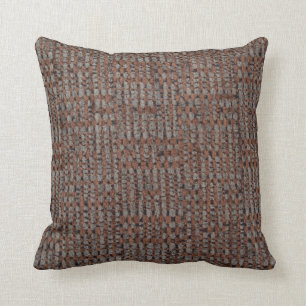Brown Grey and Black Textured Pillow