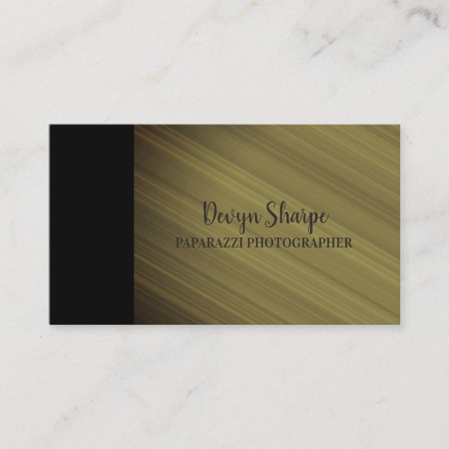 Brown Grey Black Paparazzi Photographer Business Card (Front)