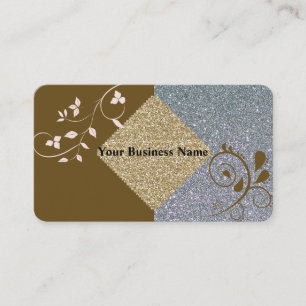Brown Grey Gold Sparkle Business Card