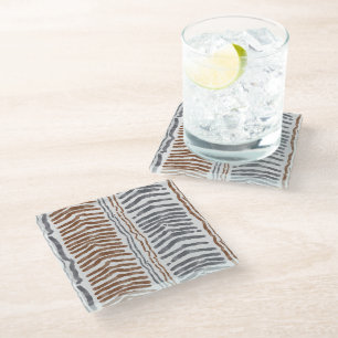 Brown Grey Modern Drink Coaster