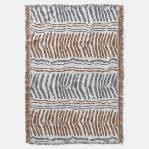 Brown Grey Modern Woven Blanket