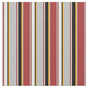 Brown, Grey, Orange, Black, and Light Cyan Lines Fabric