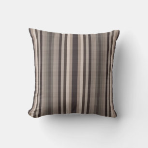 Brown Grey Stripes Cushion