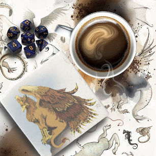 Brown Griffin Fantasy Stone Coaster