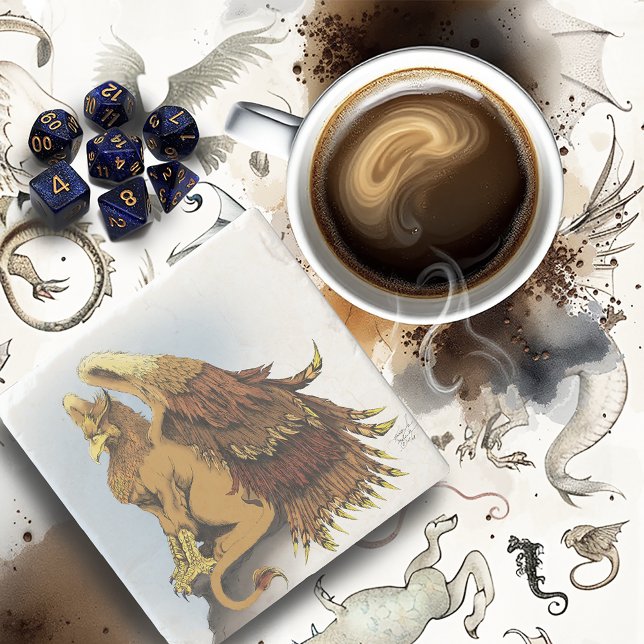 Brown Griffin Fantasy Stone Coaster (Creator Uploaded)