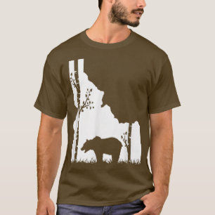 Brown Grizzly Bear Hunting - Idaho map Hunter T-Shirt