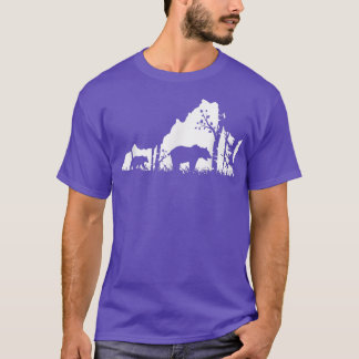 Brown Grizzly Bear Hunting - Virginia map Hunter  T-Shirt