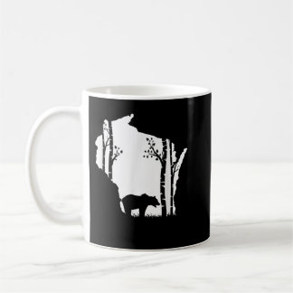 Brown Grizzly Bear Hunting - Wisconsin map Hunter Coffee Mug