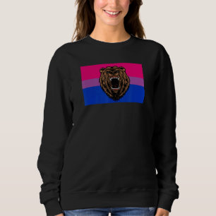 Brown Grizzly Bear Love Bisexual Pride Flag Wild F Sweatshirt