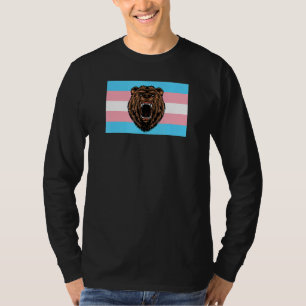 Brown Grizzly Bear Love Transgender Pride Flag Wil T-Shirt