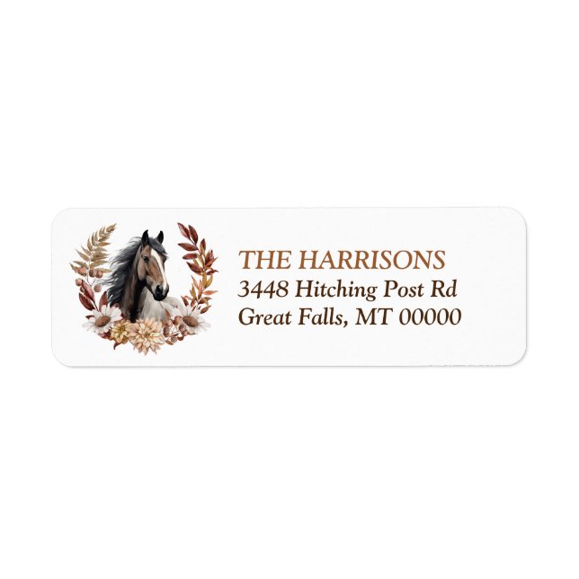Brown Grulla Horse Autumn Wreath (Front)