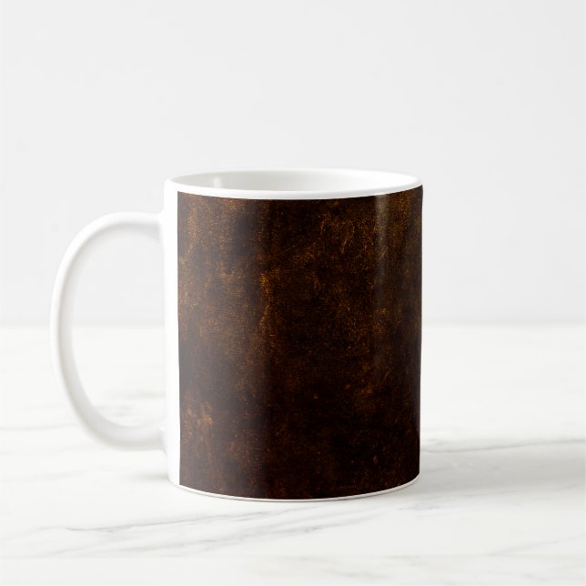 Brown grunge background, artistic dark texture, de coffee mug (Left)