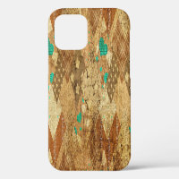 Brown Grunge Quilt Stars Hearts