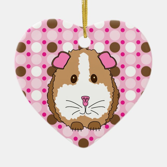 Brown Guinea Pig Ceramic Tree Decoration (Front)