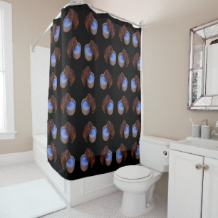 Brown Guinea Pig Standing Drinking From Bowl, Shower Curtain