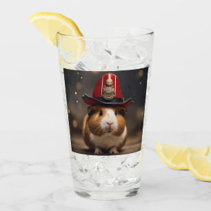 Brown Guinea Pig Wearing A Fireman's Hat, Glass
