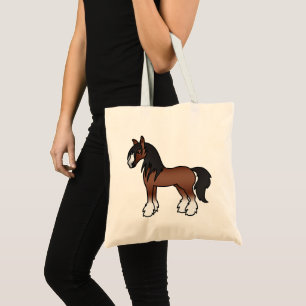 Brown Gypsy Vanner / Shire / Clydesdale Horse Tote Bag