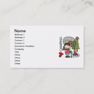 Brown Hair Girl I Love Camping Business Card