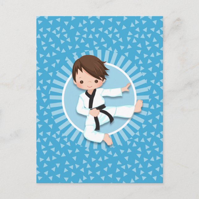 Brown Hair Karate Boy Judo Martial Arts Postcard (Front)